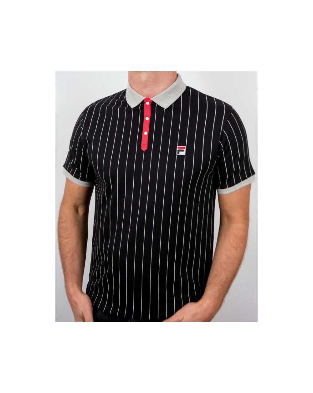 Fila Vintage Mk1 Settanta Polo Shirt Black/Grey/Red