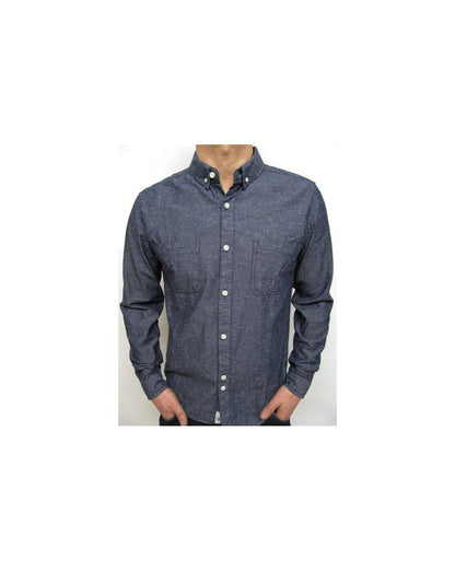 Bellfield Chiba Chambray Shirt Navy