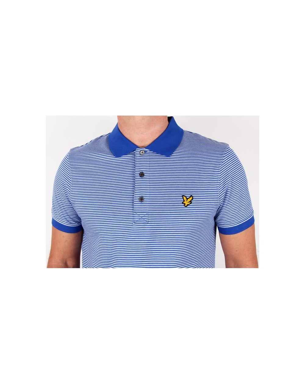 Lyle And Scott Fine Stripe Polo Shirt Blue Lagoon