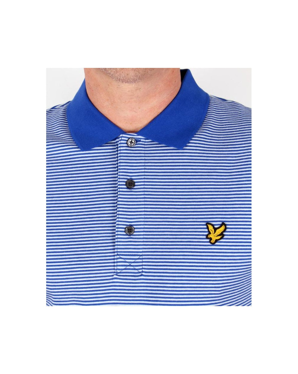Lyle And Scott Fine Stripe Polo Shirt Blue Lagoon