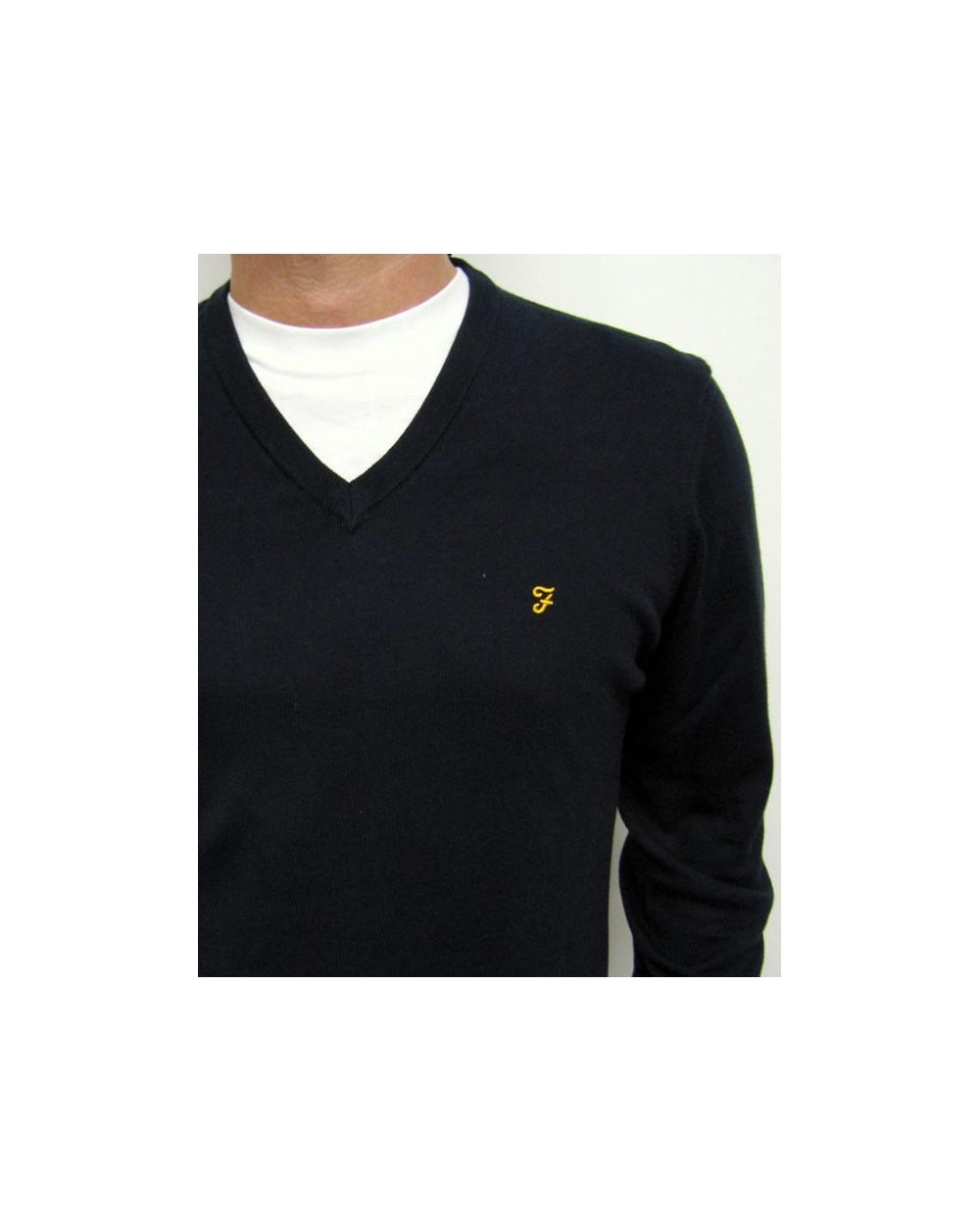 Farah Devlin V Neck Jumper Navy