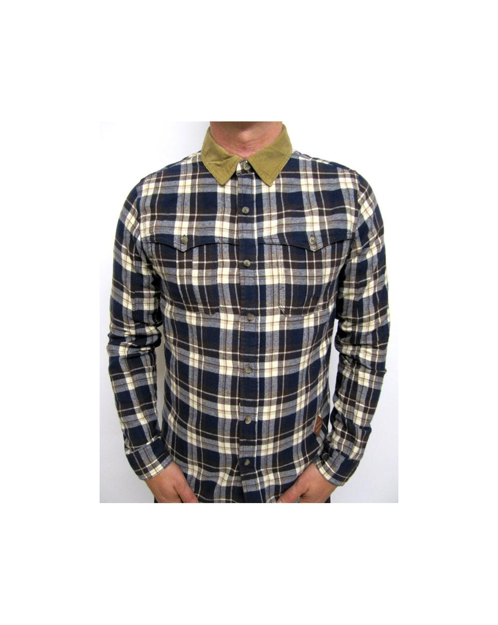 Fly 53 Heathwood Check Shirt Midnight Navy