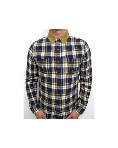 Fly 53 Heathwood Check Shirt Midnight Navy