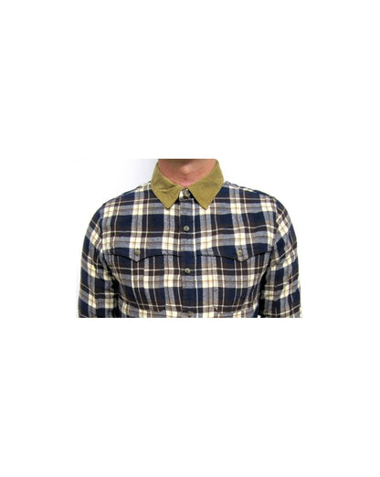 Fly 53 Heathwood Check Shirt Midnight Navy