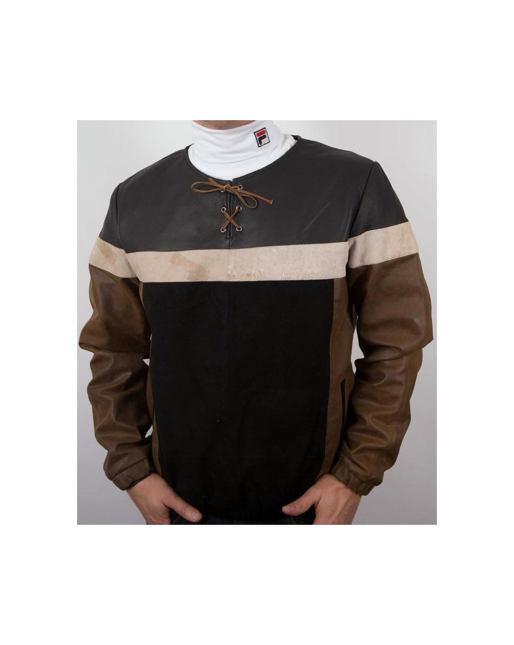 80s Casual Classics Patchwork Leather Jacket - Suede And Leather Brown