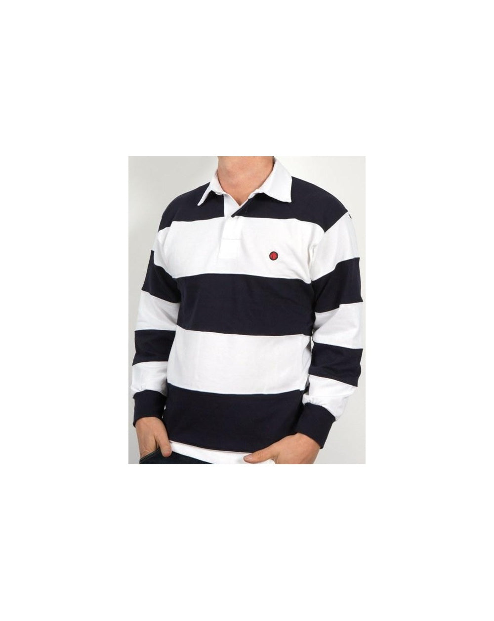 80s Casuals Treviso Rugby Shirt White/navy