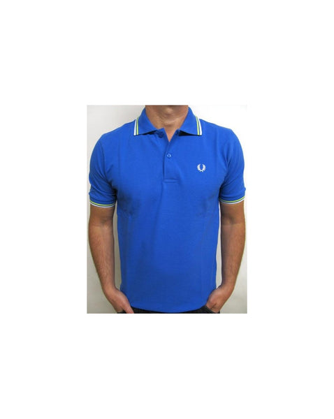 Fred Perry Twin Tipped Polo Shirt Cobalt/White/Yellow