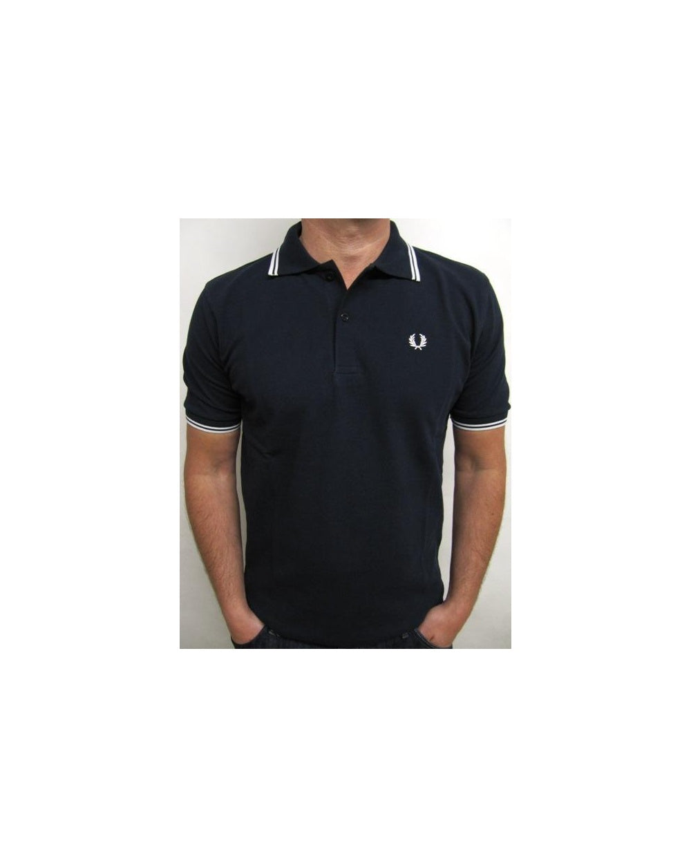Fred Perry Twin Tipped Polo Shirt Navy/White