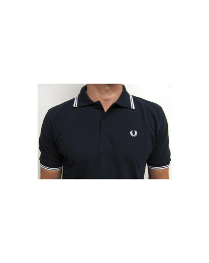 Fred Perry Twin Tipped Polo Shirt Navy/White