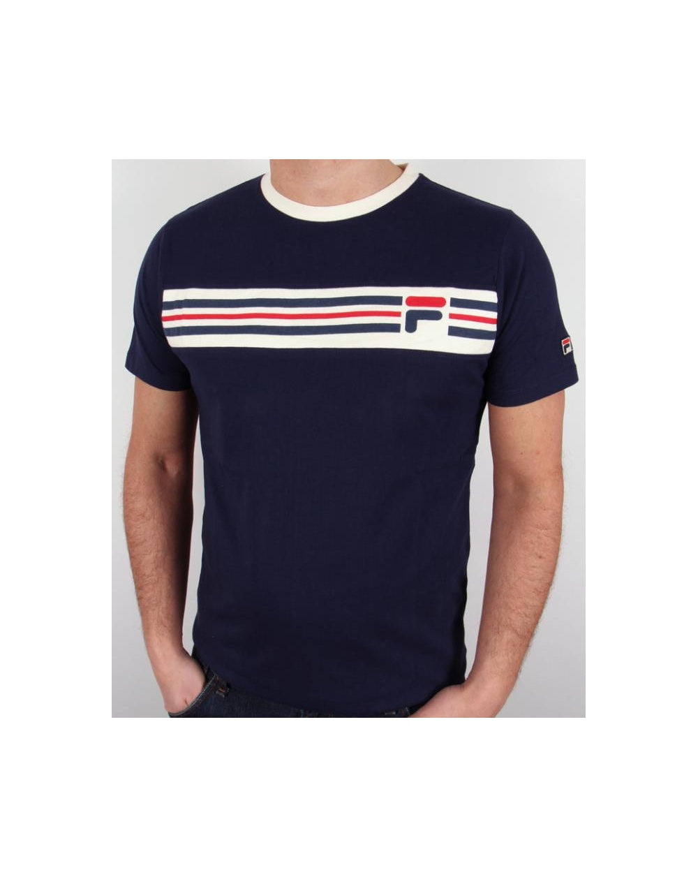Fila Vintage (disc)Headband Stripe T-shirt Navy