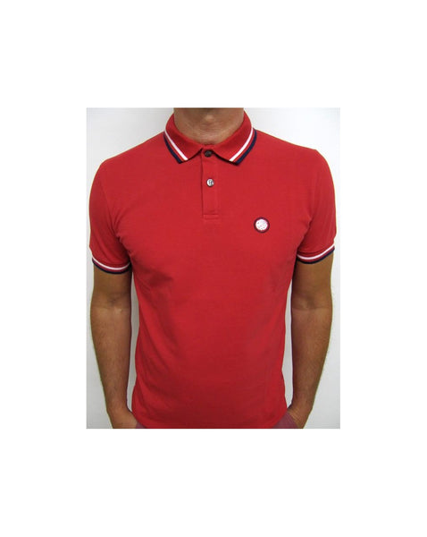 Pretty Green Tipped Polo Shirt Red
