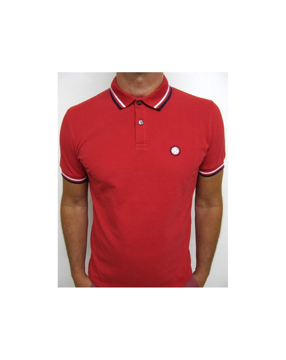 Pretty Green Tipped Polo Shirt Red