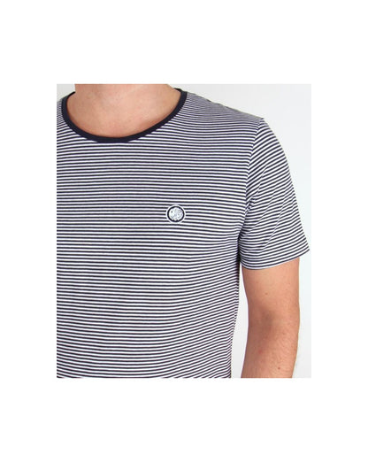 Pretty Green Striped Feeder T-shirt Navy/white
