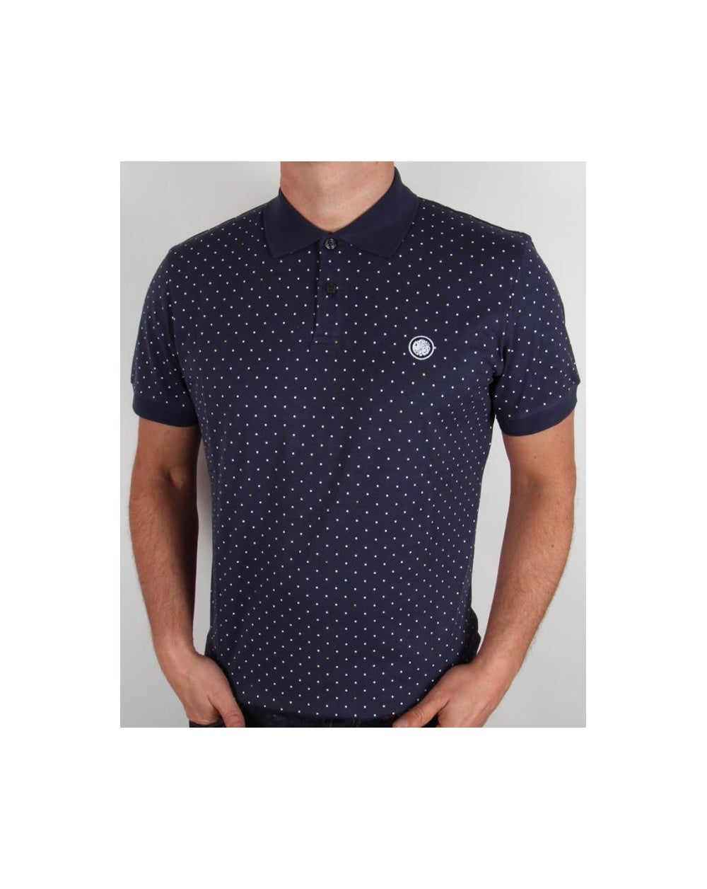 Pretty Green Polka Dot S/s Polo Shirt Navy