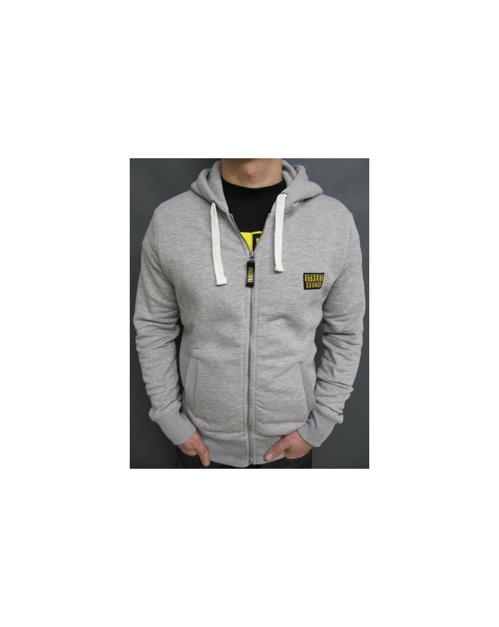 Street Sounds Zip Through Hoodie Grey