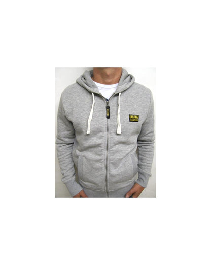 Street Sounds Back Print Zip Through Hoodie Grey