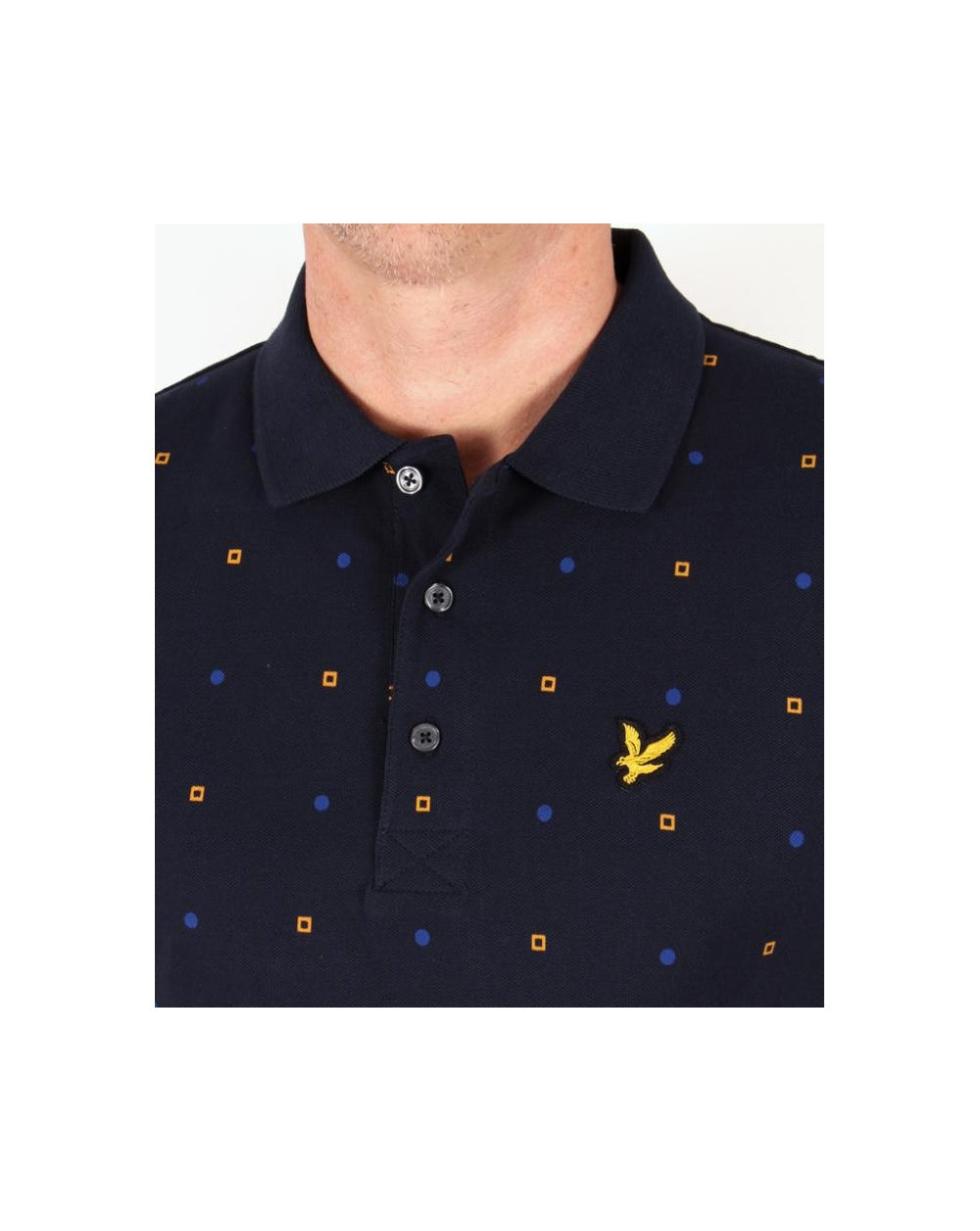 Lyle And Scott Archive Micro Print Polo Shirt Navy