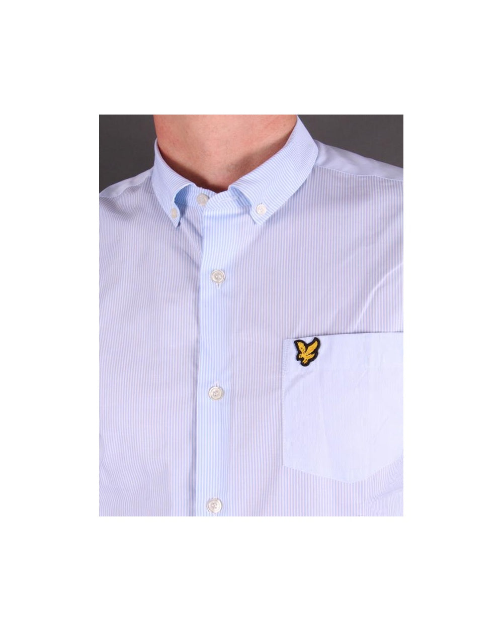 Lyle And Scott Pinstripe Shirt Riviera Blue