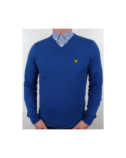 Lyle And Scott V Neck Jumper Duke Blue