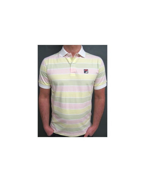 Fila Vintage Smuggler Striped Polo White/Yellow/Pink/Green