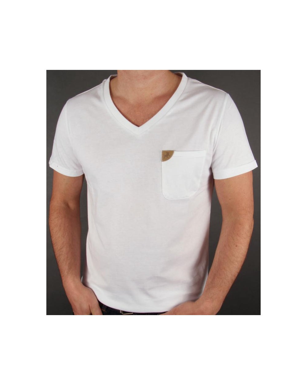 Lois V Neck Pocket T-shirt White