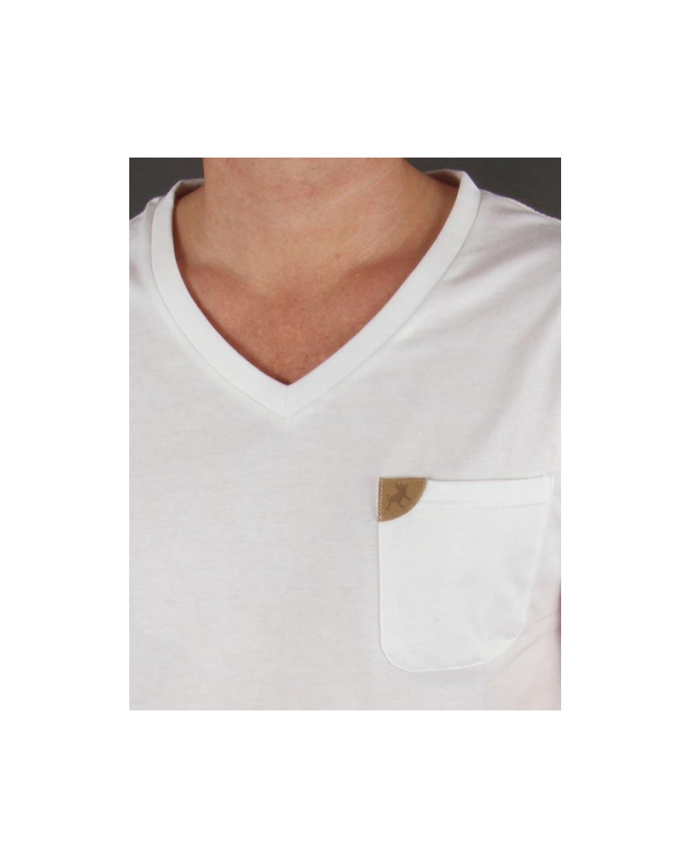 Lois V Neck Pocket T-shirt White