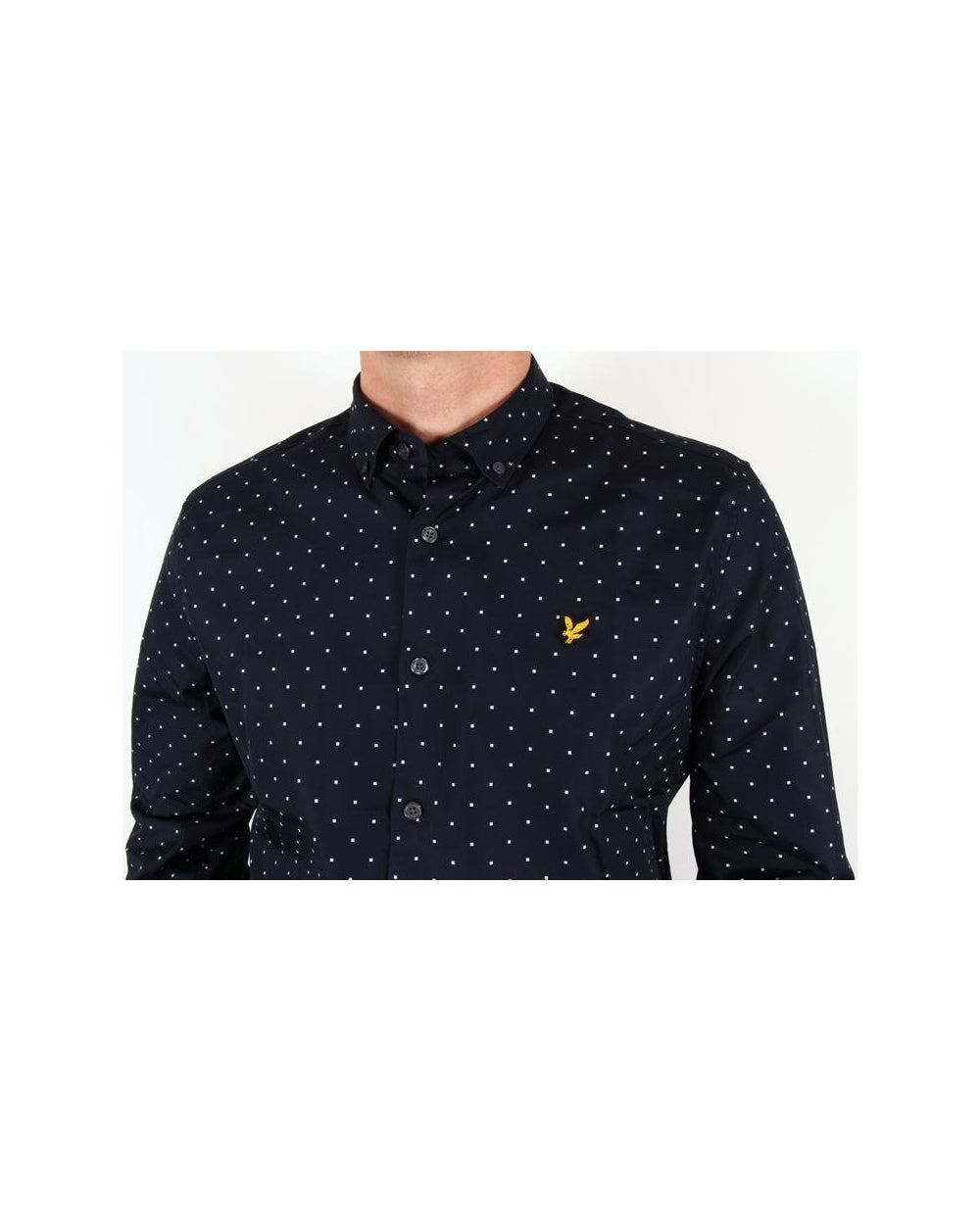 Lyle And Scott Square Dot Shirt New Navy