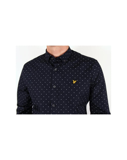 Lyle And Scott Square Dot Shirt New Navy