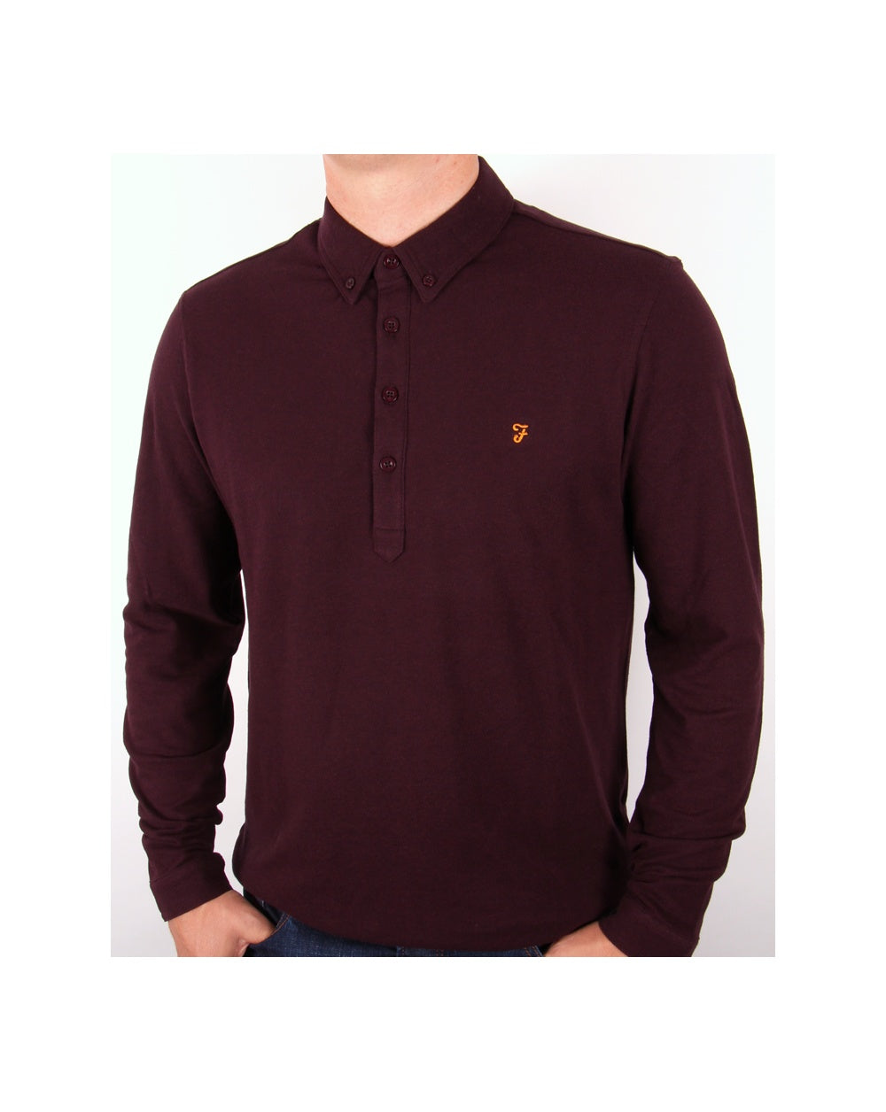Farah Merriweather Polo Shirt Burgundy Marl