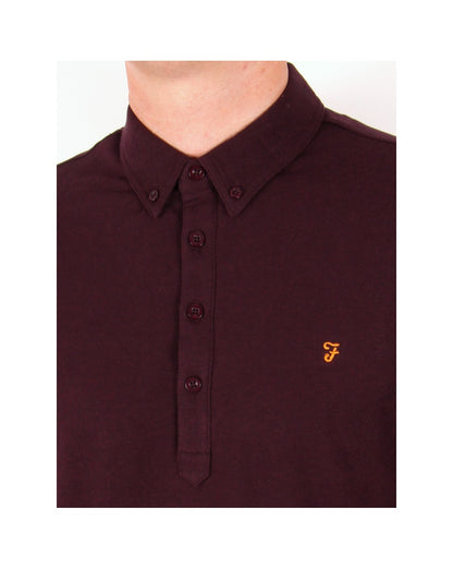 Farah Merriweather Polo Shirt Burgundy Marl