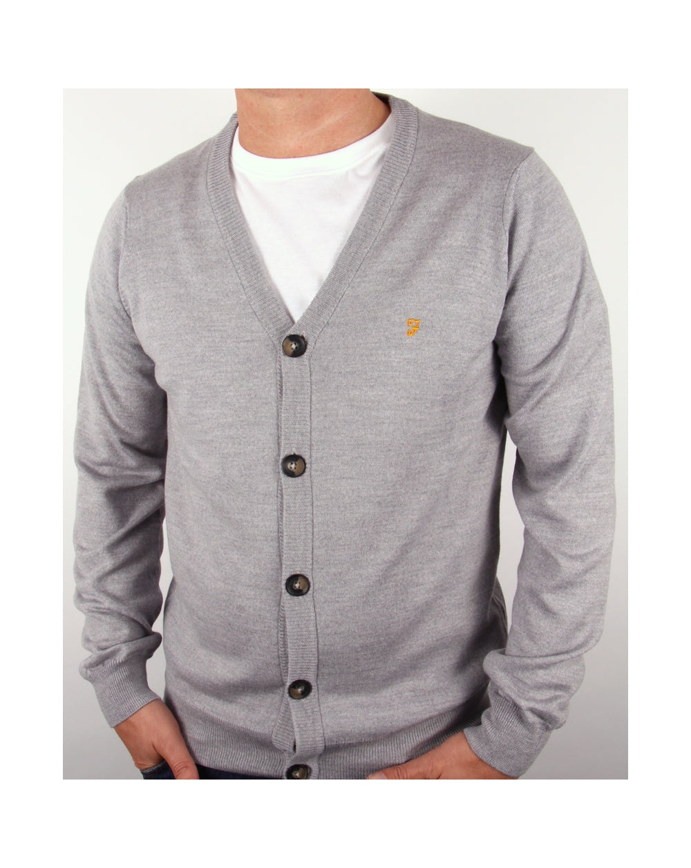 Farah Tallow Cardigan Grey