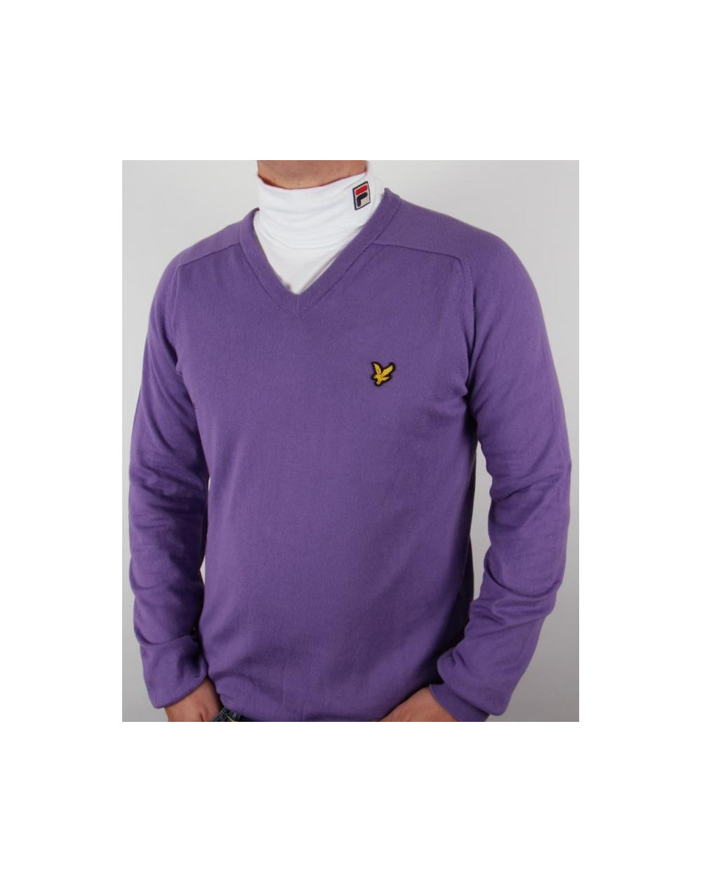 Lyle And Scott V Neck Jumper Purple
