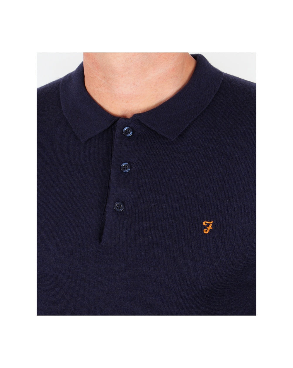 Farah Affery Knitted Polo Shirt Navy Blue