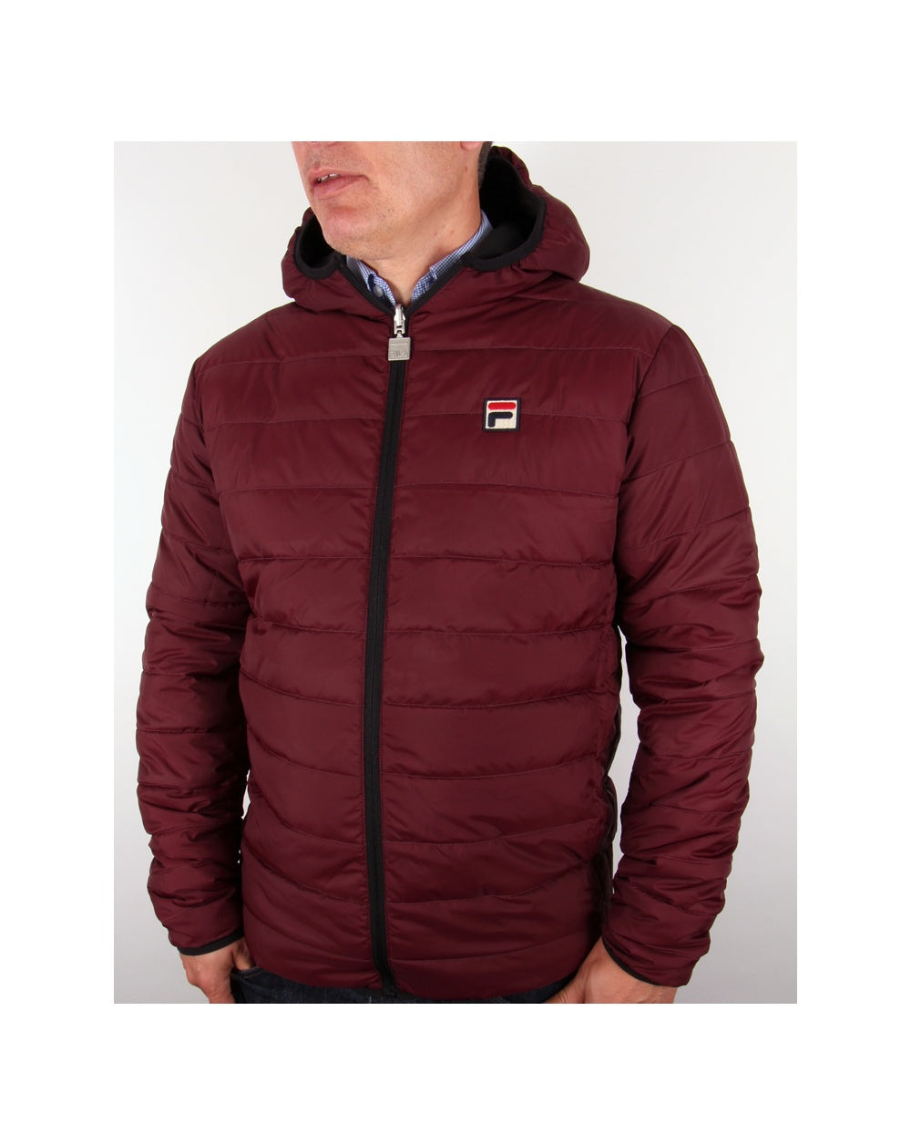 Fila Vintage Reversible Puffer Jacket Black/deep Wine