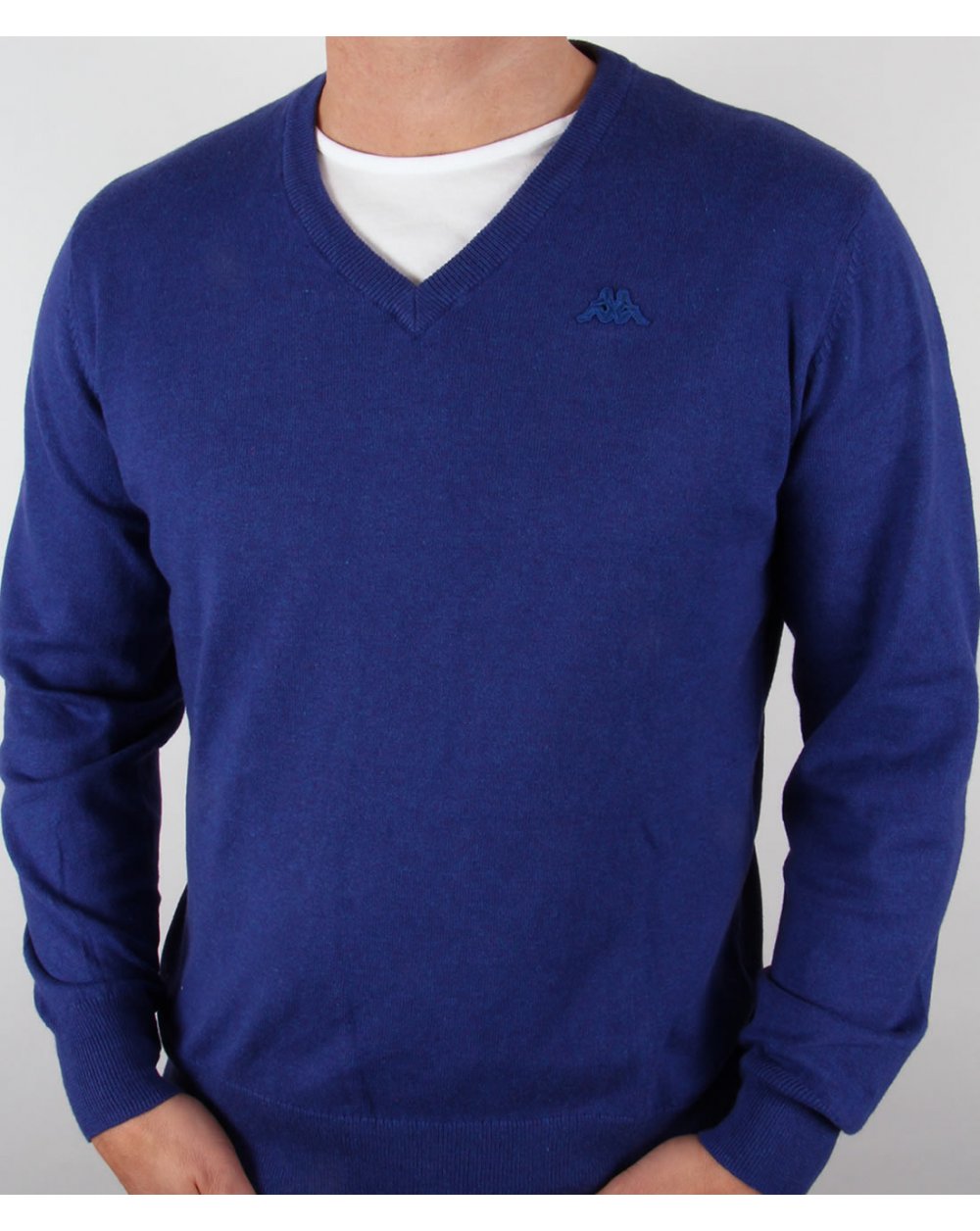 Robe Di Kappa Cotton Cashmere V-neck Jumper Dark Royal Blue