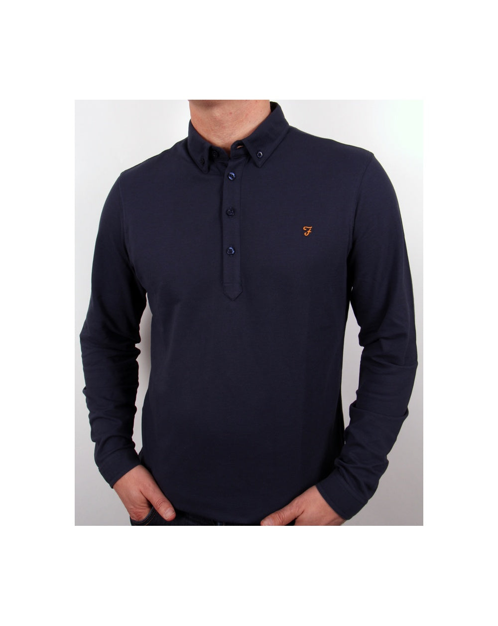 Farah Merriweather Polo Shirt Navy Blue