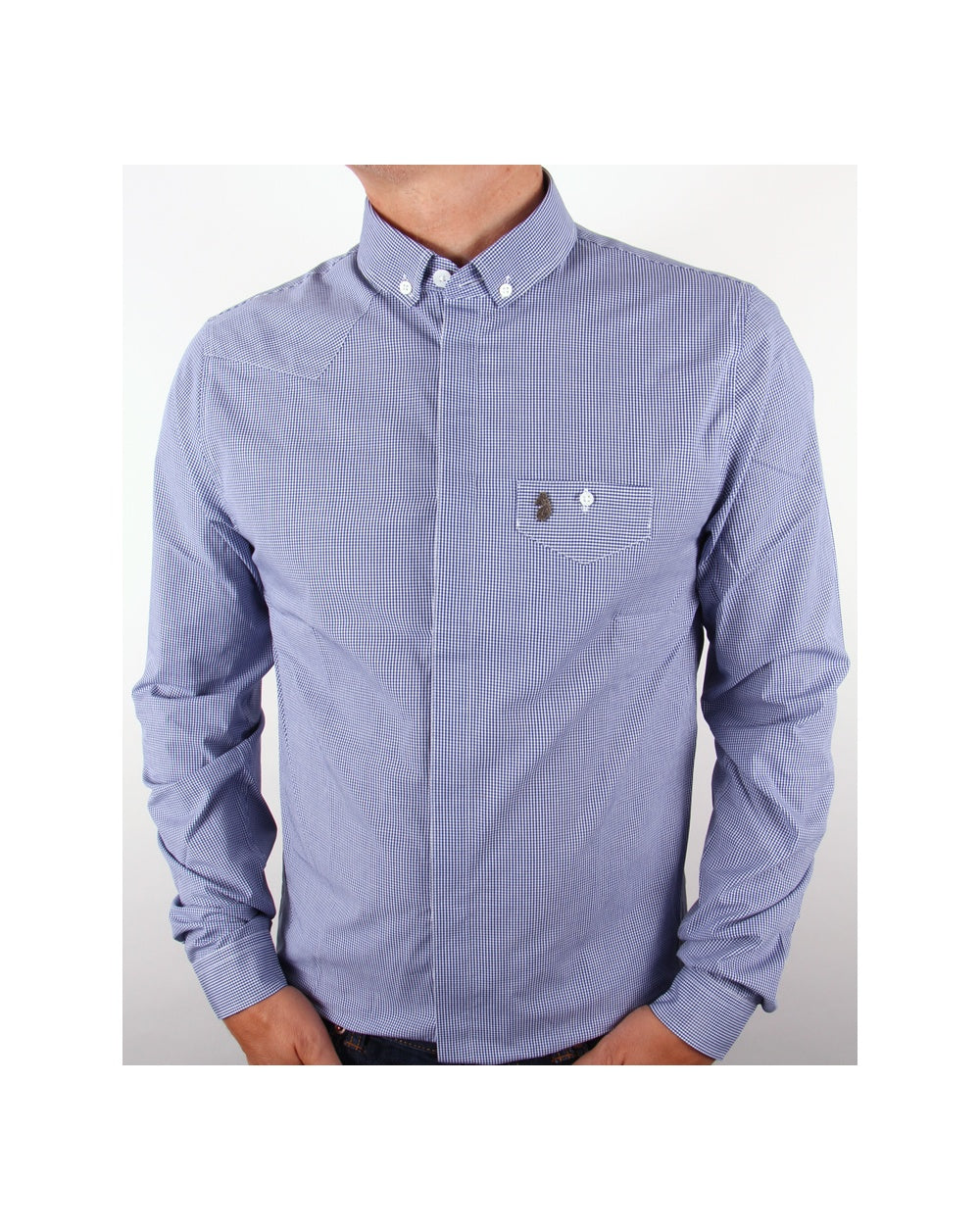 Luke Bailey Gingham Shirt Royal Blue