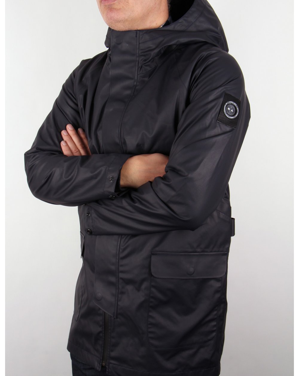 Marshall Artist Technical Hooded Mac Navy Blue