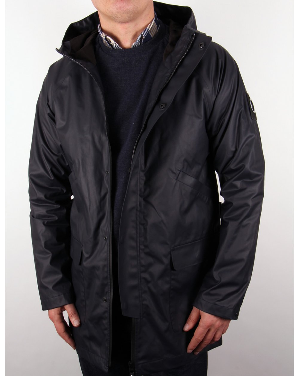 Marshall Artist Technical Hooded Mac Navy Blue