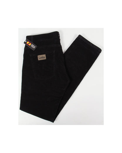 Lois Santiago Regular Slim Taper Fit Cords Black