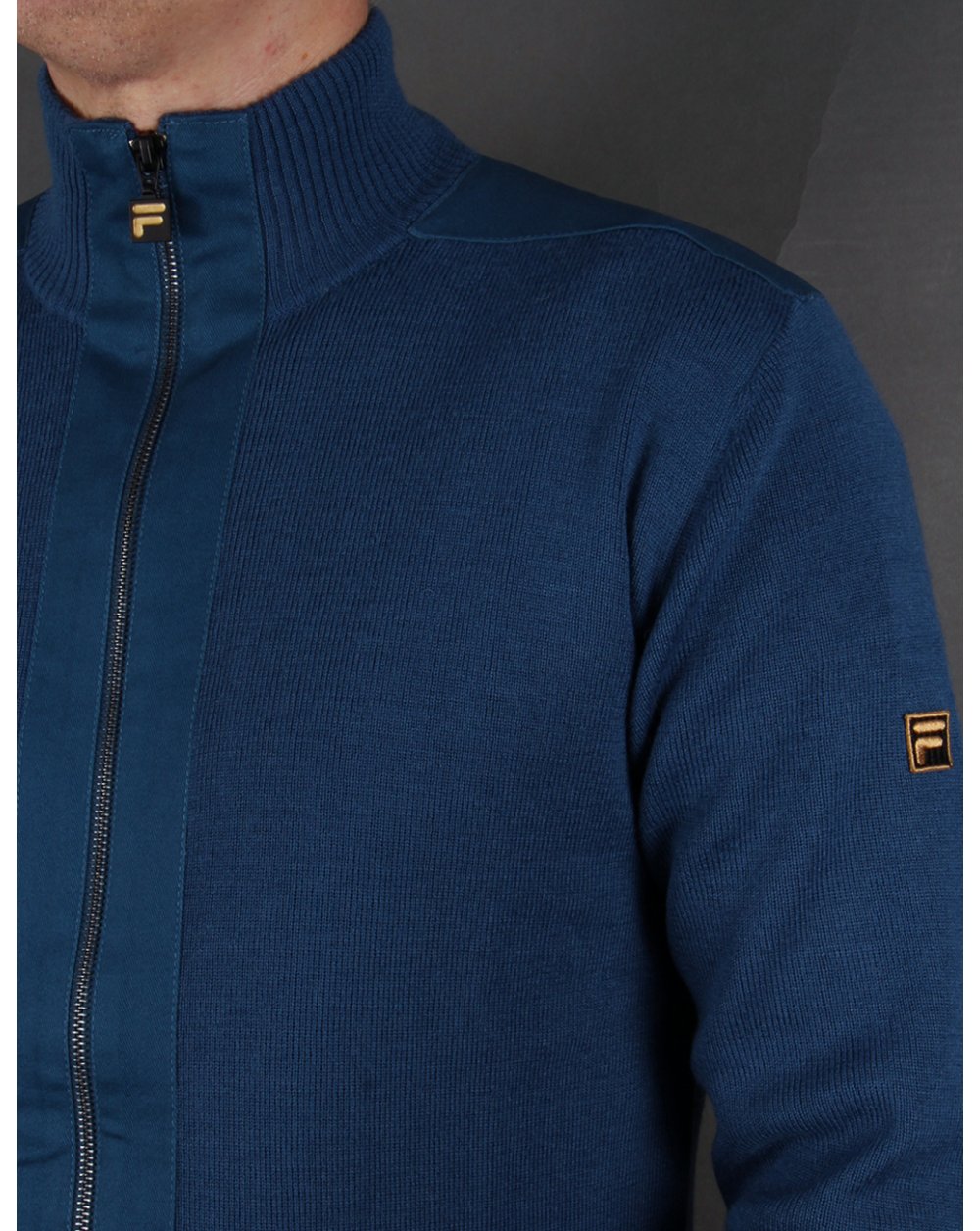 Fila Gold Matador Knitted Zip Up Ink Blue