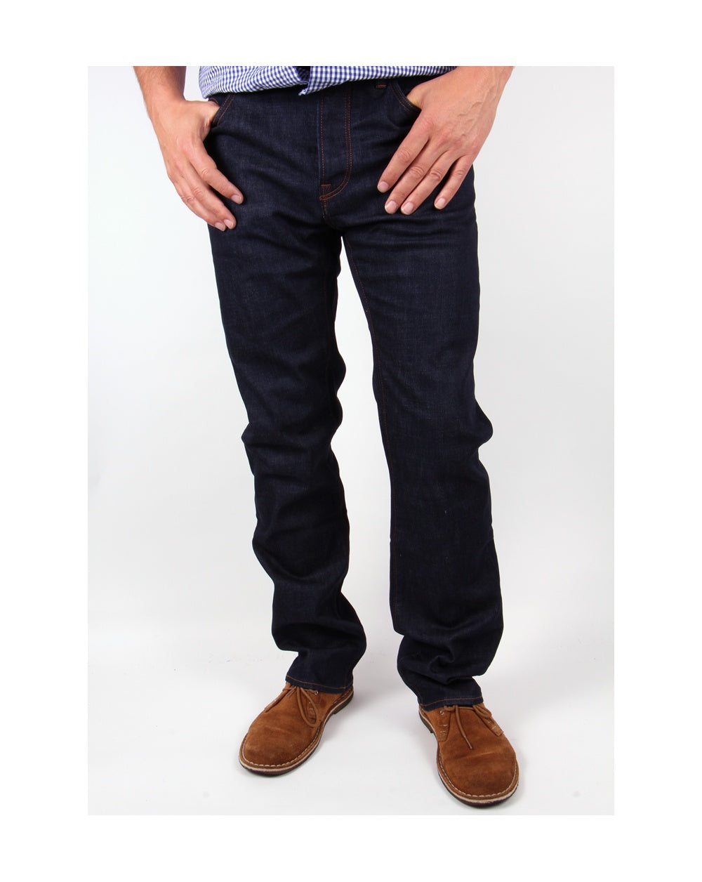Pretty Green Burnage Regular Straight Fit Jeans Rinse Wash
