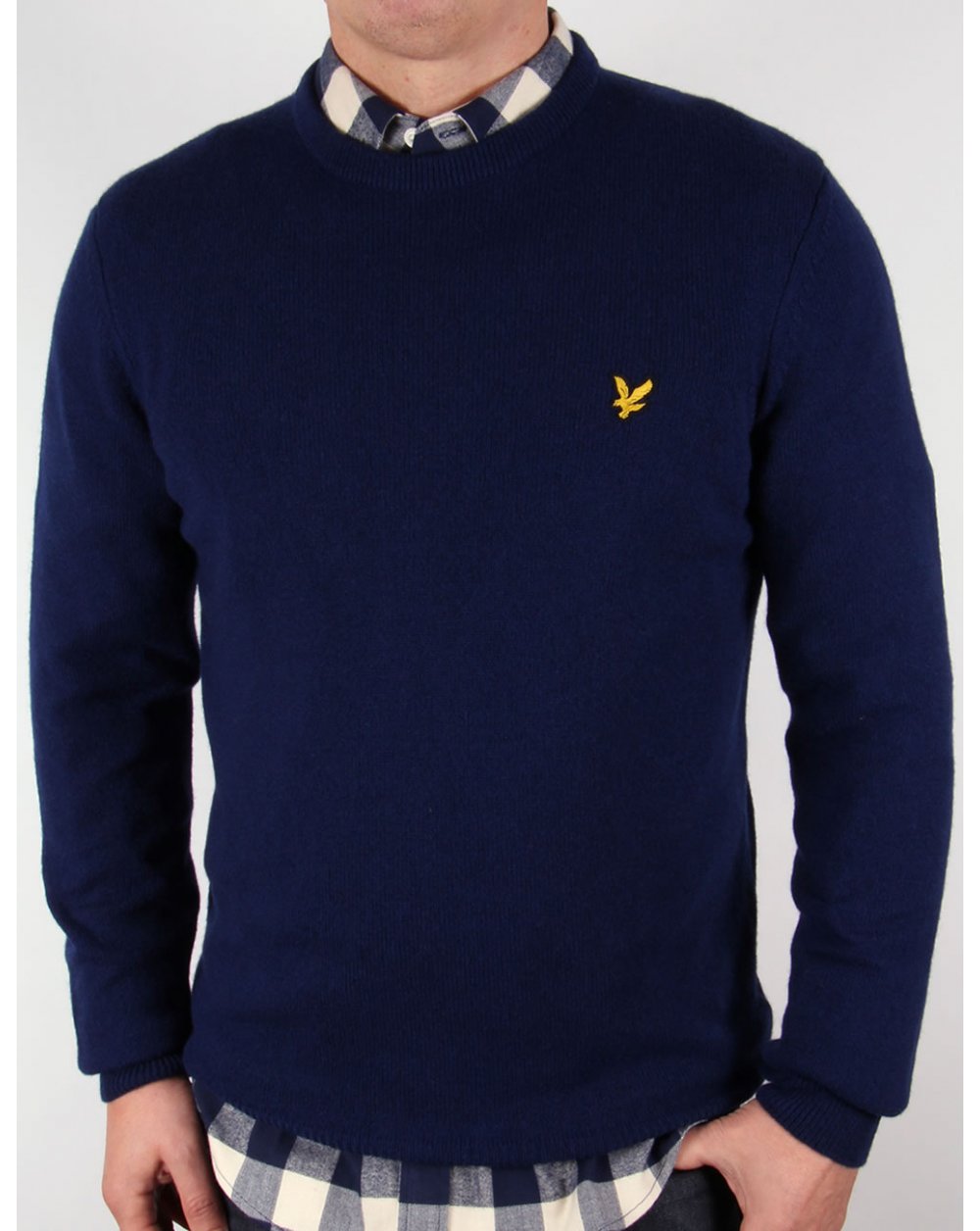 Lyle And Scott Lambswool Crew Neck Jumper Navy Blue