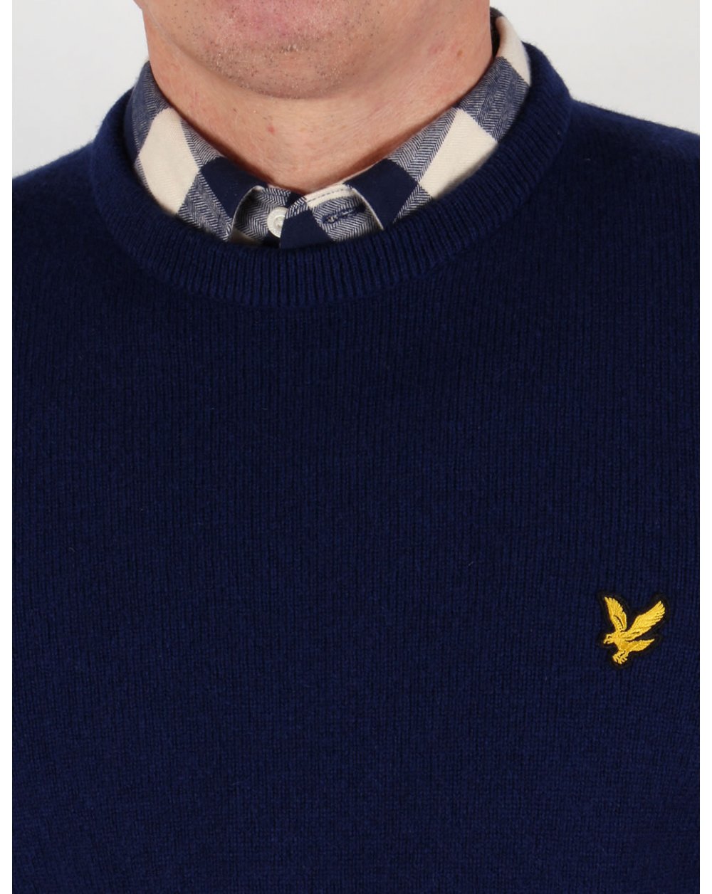 Lyle And Scott Lambswool Crew Neck Jumper Navy Blue