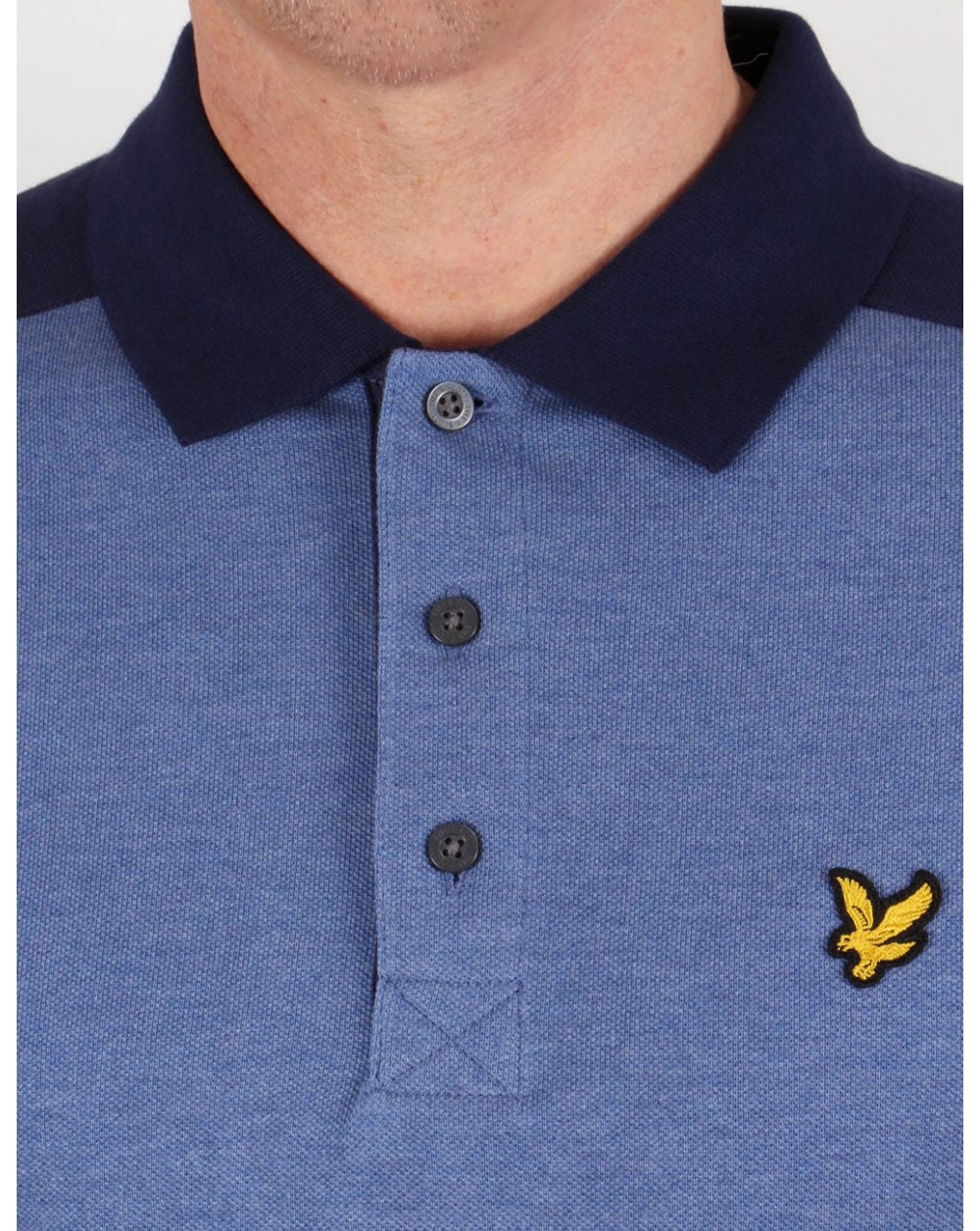Lyle And Scott Saddle Shoulder Polo Shirt Navy Marl