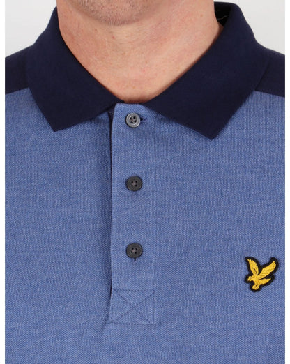 Lyle And Scott Saddle Shoulder Polo Shirt Navy Marl