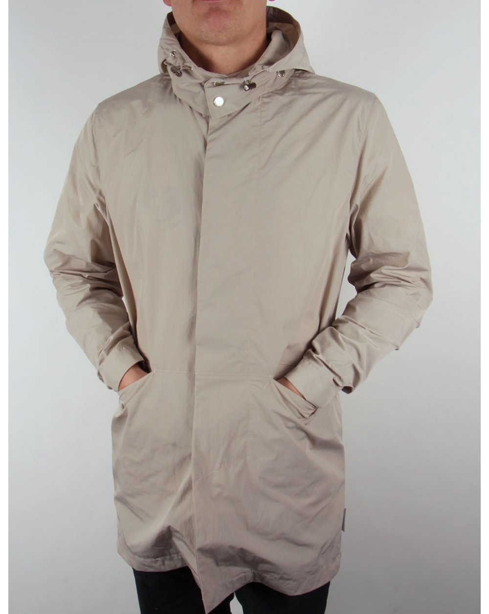 Bellfield Mac With Detatchable Hood Stone