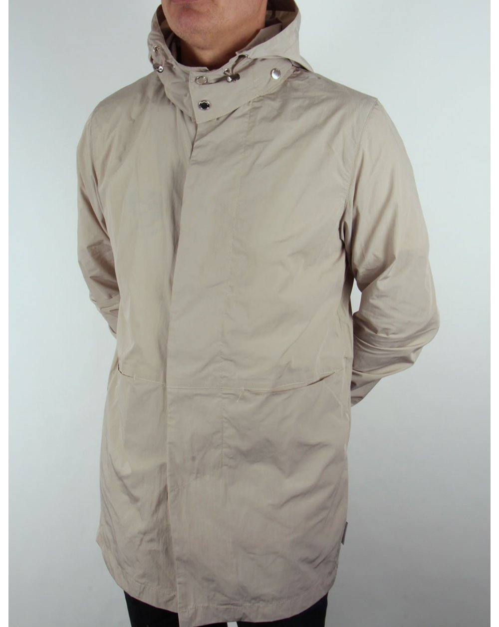Bellfield Mac With Detatchable Hood Stone