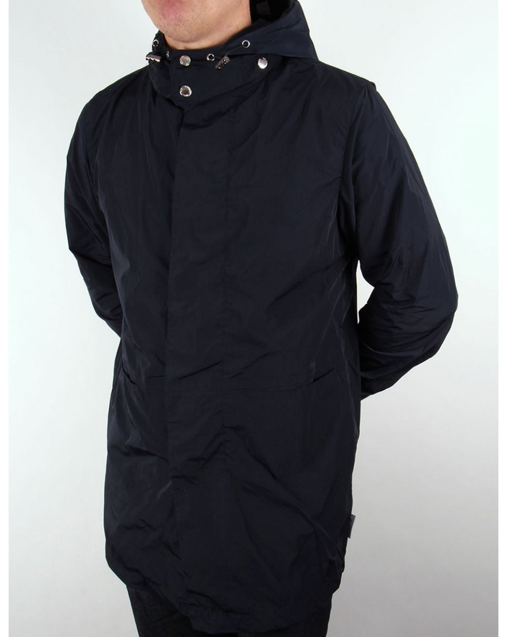 Bellfield Mac With Detatchable Hood Navy Blue