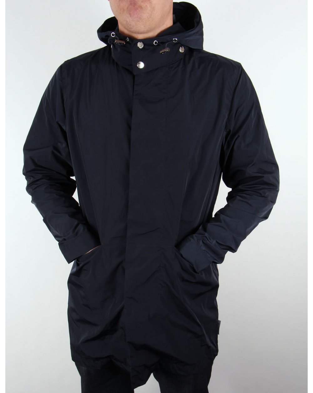 Bellfield Mac With Detatchable Hood Navy Blue
